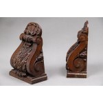 A pair of wooden consoles, 19th century