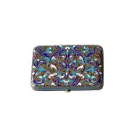 Silver cigarette case decorated with cloisonné enamel, 20th century, Russia