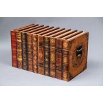 A trunk shaped like books on a bookshelf