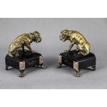 A pair of desk buttons
