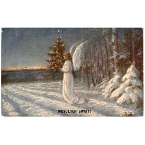 Merry Christmas! A. Hel pinx., color print, postal circulation, 1929