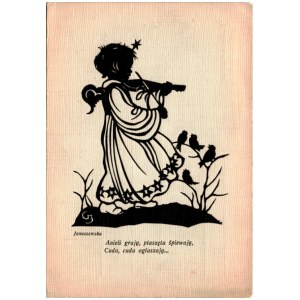 G. Januszewska: Angels are playing, birds are singing...., woodcut 193-