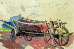 Stanisław Kamocki (1875-1944), Studium wozu, szkice polnego kwiatu, 7 IX 1897