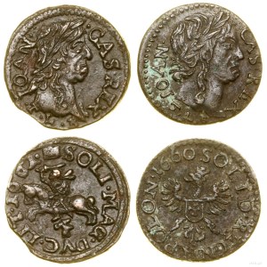 Polska, lot 2 x szeląg miedziany, 1660 (koronny), 1661 (litewski), Ujazdów