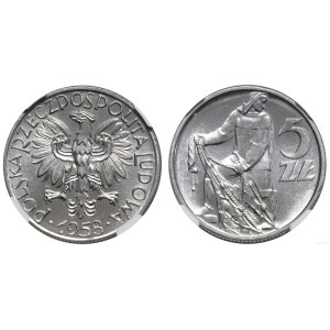 Poland, 5 zlotych, 1958, Warsaw