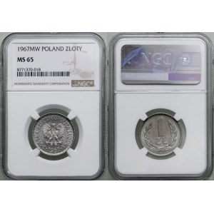 Polonia, 1 zloty, 1967, Varsavia