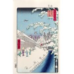 Utagawa Hiroshige (1797 - 1858), Zima w Atagoshita, z serii: Sto słynnych widoków Edo, wyd. Oedo Mokuhansha, Tokio/Japonia, okres Showa, po 1960 r.