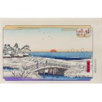 Utagawa Hiroshige (1797 - 1858), Susaki o poranku po opadach śniegu, z cyklu: Osiem śnieżnych scen we Wschodniej Stolicy, wyd. Oedo Mokuhansha, Japonia, okres Showa, po 1960 r.