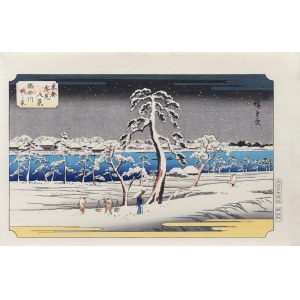 Utagawa Hiroshige (1797–1858), The Sumida River Embankment, from the series: Eight Snowy Scenes in the Eastern Capital, published by Oedo Mokuhansha, Tokyo, Japan, Showa period, after 1960.