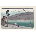 Utagawa Hiroshige (1797 - 1858), Futagawa - Małpie Wzgórze, z serii: Pięćdziesiąt trzy stacje na gościńcu Tōkaidō, wyd. Yuyudo, Tokio/Japonia, okres Showa, po 1960 r.