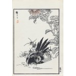 Kōno Bairei (1844-1895), Kąpiąca się sroka i słonecznik, wyd. Ōkura Magobei, Tokio/Japonia, 1881 r.
