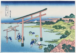 Katsushika Hokusai (1760-1849), Zatoka Noboto w prowincji Shimosa, z serii: Trzydzieści sześć widoków góry Fuji, wyd. Bijutsusha, pod nadzorem Muzeum Narodowego w Tokio, Japonia, okres Showa po 1960 r.