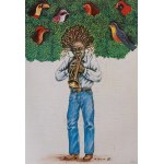 by Rafał OLBIŃSKI (b. 1943), Jazz Trumpeter, 1981