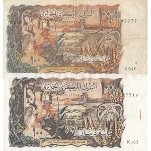 Algeria, 100 Dinars, 1970, VF / XF, p128, (Total 2 banknotes)