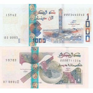 Algeria, 500 Dinars and 1.000 Dinars, 2018, UNC, pNew, (Total 2 banknotes)