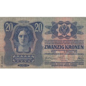 Austria, 20 Kronen, 1913, VF, p13