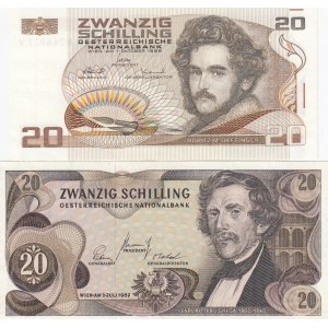 Austria, 20 Shillings (2), 1967/1986, AUNC, p142, p148, (Total 2 banknotes)