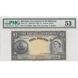 Bahamas, 1 Pound, 1961, AUNC, p15c
