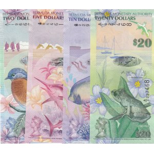 Bahamas, 2 Dollars, 5 Dollars, 10 Dollars and 20 Dollars, 2009, UNC, p57, p58, p59, p60, (Total 4 banknotes)