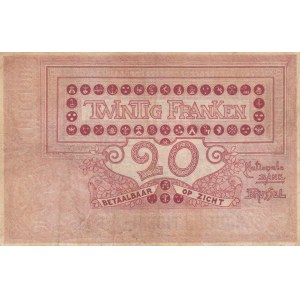 Belgium, 20 Francs, 1913, VF, p67