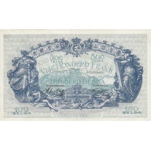 Belgium, 500 Francs or 100 Belgas, 1943, AUNC (-), p109