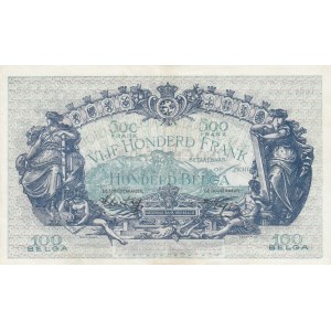 Belgium, 500 Francs or 100 Belgas, 1943, AUNC, p109