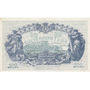 Belgium, 500 Francs or 100 Belgas, 1943, VF (+), p109