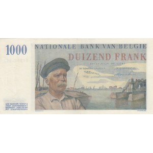 Belgium, 1.000 Francs, 1951, XF (+), p131a