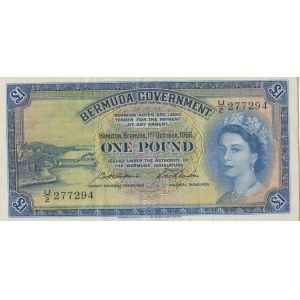 Bermuda, 1 Pound, 1966, XF, p20d
