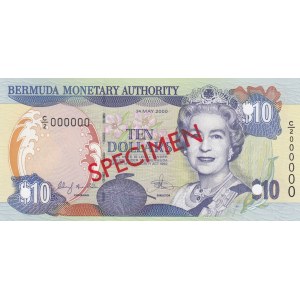 Bermuda, 10 Dollars, 2000, UNC, p52s, SPECIMEN