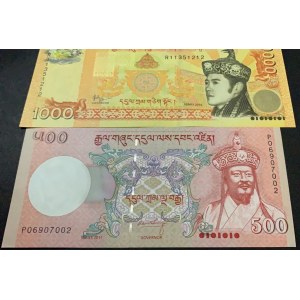Bhutan, 500 Ngultrum and 1.000 Ngultrum, 2011/2016, UNC, p33b, p34, (Total 2 banknotes)