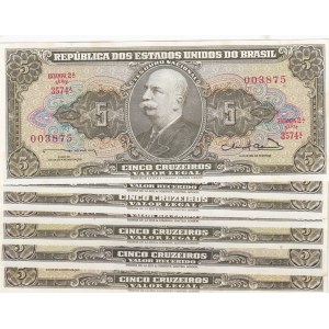 Brasil, 5 Cruzeiros, 1976/1983, UNC, p176, (Total 7 banknotes)