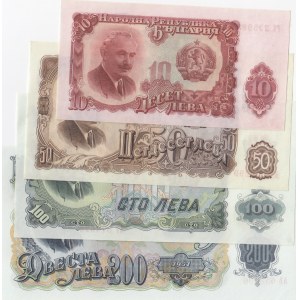 Bulgaria, 10 Leva, 50 Leva, 100 Leva and 200 Leva, 1951, UNC, p83, p85, p86, p87, (Total 4 banknotes)