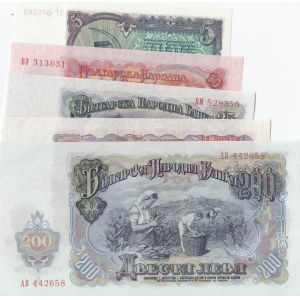 Bulgaria, 5 Leva, 10 Leva, 25 Leva, 50 Leva and 200 Leva, 1951, UNC, (Total 5 banknotes)