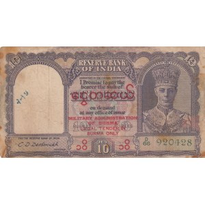 Burma, 100 Rupees, 1945, POOR, p28