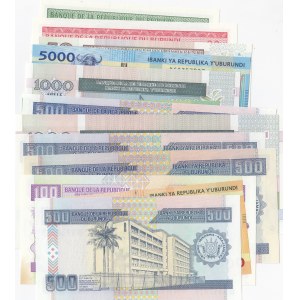 Burundi, 10 Francs, 20 Francs, 50 Francs, 100 Francs, 500 Francs (5), 1000 Francs (3) and 5000 Francs, 1997/2015, UNC, (Total 13 banknotes)