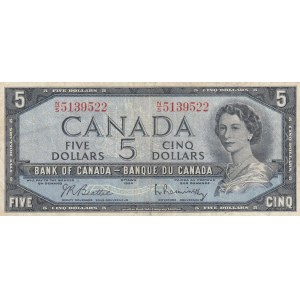 Canada, 5 Dollars, 1954, VF, 77b