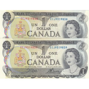 Canada, 1 Dollar, 1973, UNC, p85c, (Total 2 consecutive banknotes)