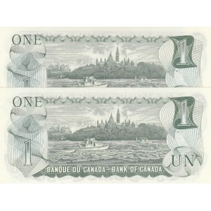 Canada, 1 Dollar, 1973, UNC, p85c, (Total 2 consecutive banknotes)