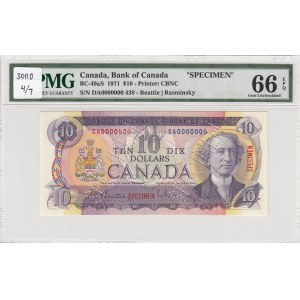 Canada, 10 Dollars, 1971, UNC, p88as, SPECIMEN