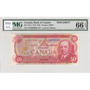 Canada, 50 Dollars, 1975, UNC, p90as, SPECIMEN