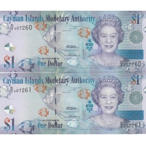 Cayman Islands, 1 Dollar, 2010, UNC, p38c, (Total 2 consecutive banknotes)