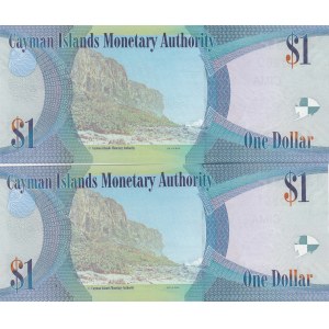Cayman Islands, 1 Dollar, 2010, UNC, p38c, (Total 2 consecutive banknotes)