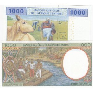 Central African States,  Cameroun, 1.000 Francs (2), 2000 /2002, UNC, p202Eg, p207Ub, (Total 2 banknotes)