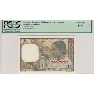 Comoros, 100 Francs, 1963, UNC, p3b