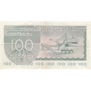 Congo Democratic Republic, 100 Francs, 1963, XF, p1
