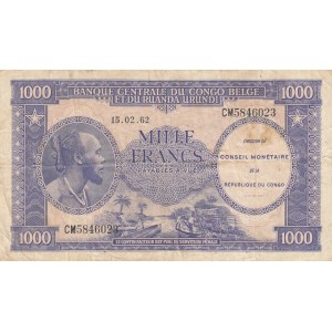 Congo Democratic Republic, 1.000 Francs, 1962, VF, p2a