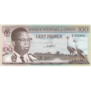 Congo Democratik Republic, 100 Francs, 1962, UNC, p6