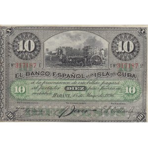 Cuba, 10 Pesos, 1896, XF, p49b
