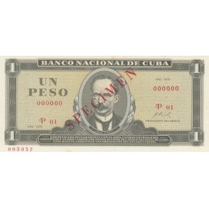 Cuba, 1 Peso, 1970, UNC, p102, SPECIMEN
